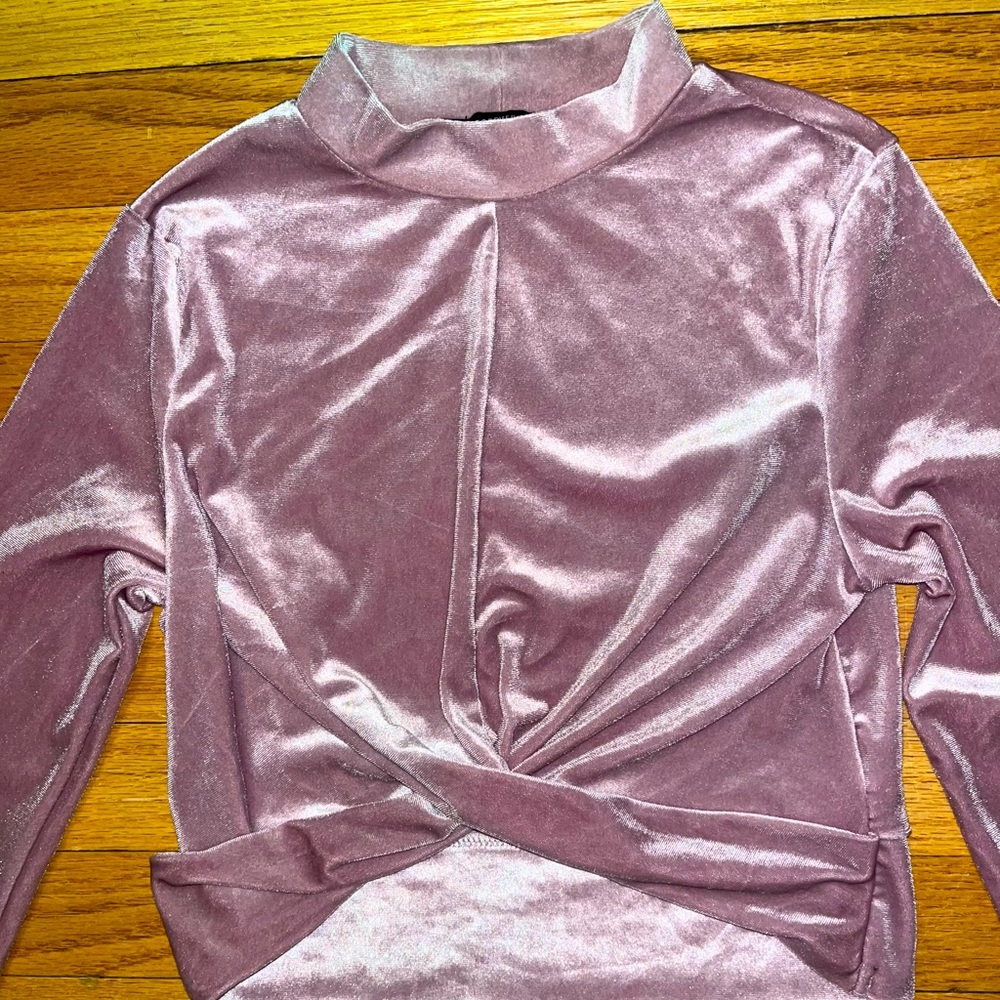 S/P Mauve Velvet Crop Top From Forever 21